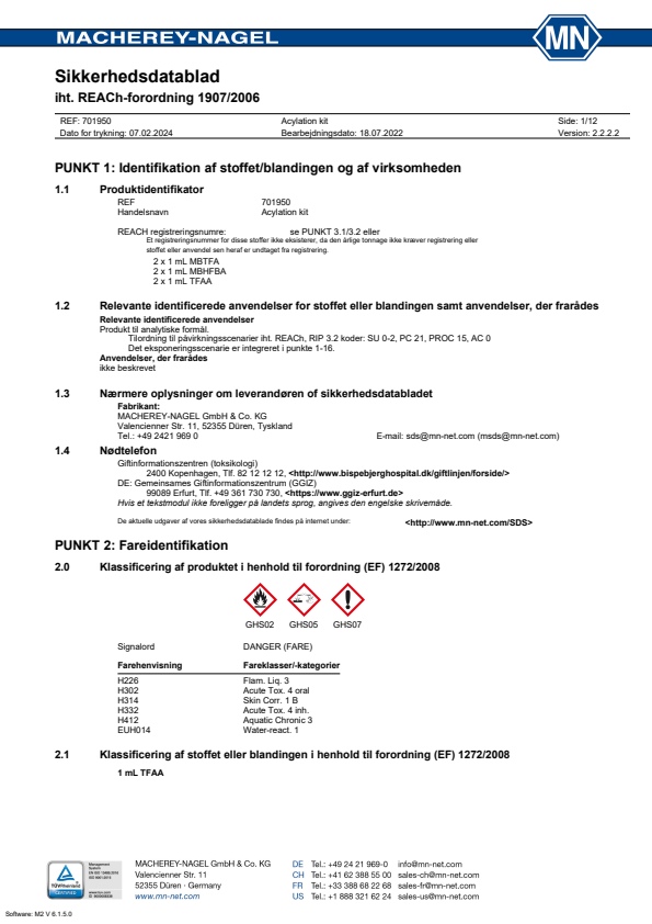 

Acylation kit, 2x1ml MBTFA2x1ml TFAA2x1ml MBHFBA

